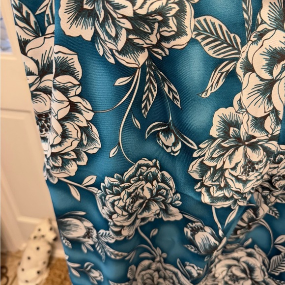 Worthington Bold Floral Print High Rise Wide Leg Pants 12 - Picture 6 of 8